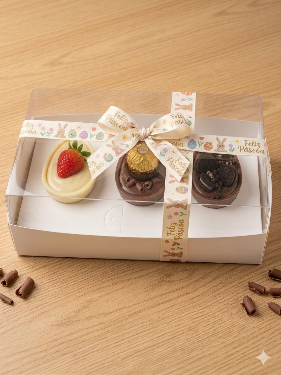 Kit 3 Mini Ovos de Páscoa